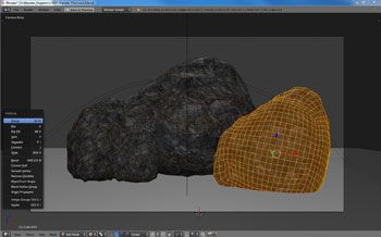 Rock with mesh